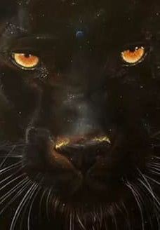 "MAGIC PANTHER" ORIGINAL ACRYLIC AND OIL ON CANVAS 48 x 60 inches