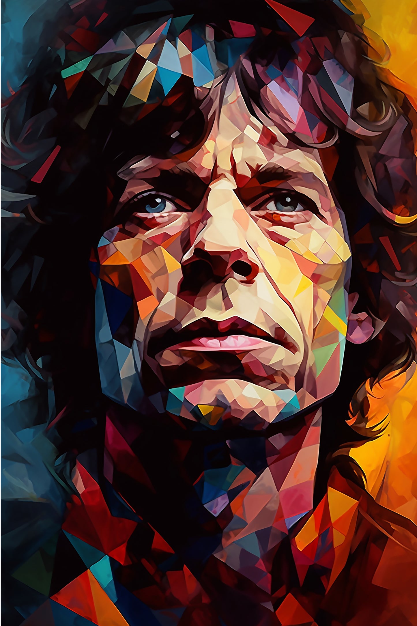 " SIR MICK PHILIP JAGGER " MIX MEDIA ART WORK ON CANVAS 24 X 36 Inches