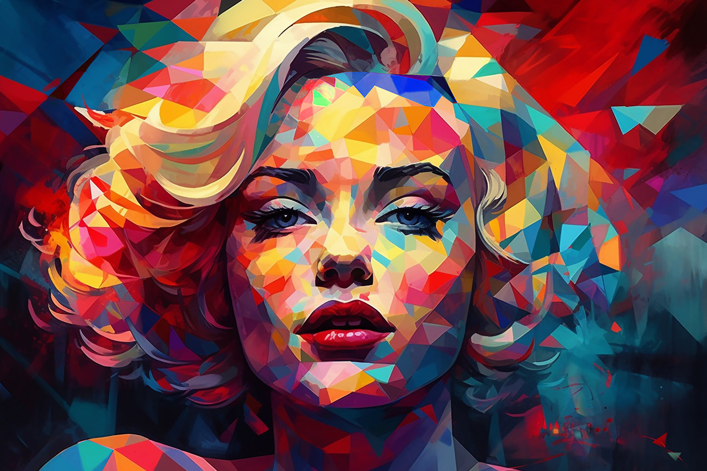 " MARILYN ARTISTIC TRIBUTE " MIX MEDIA ART WORK ON CANVAS 36 X 24 Inches
