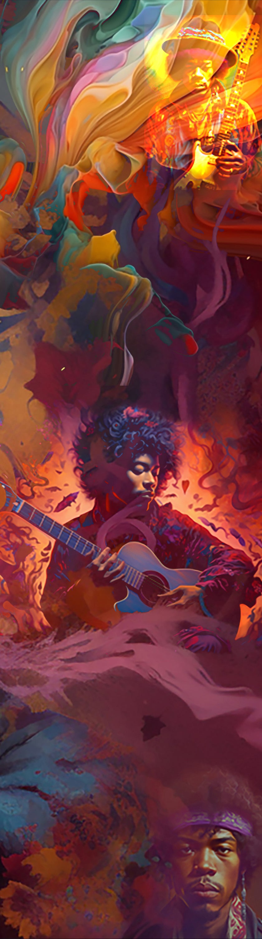 "JIMI HENDRIX TRIBUTE" - LIMITED EDITION PRINT - 12 X 18 Inches