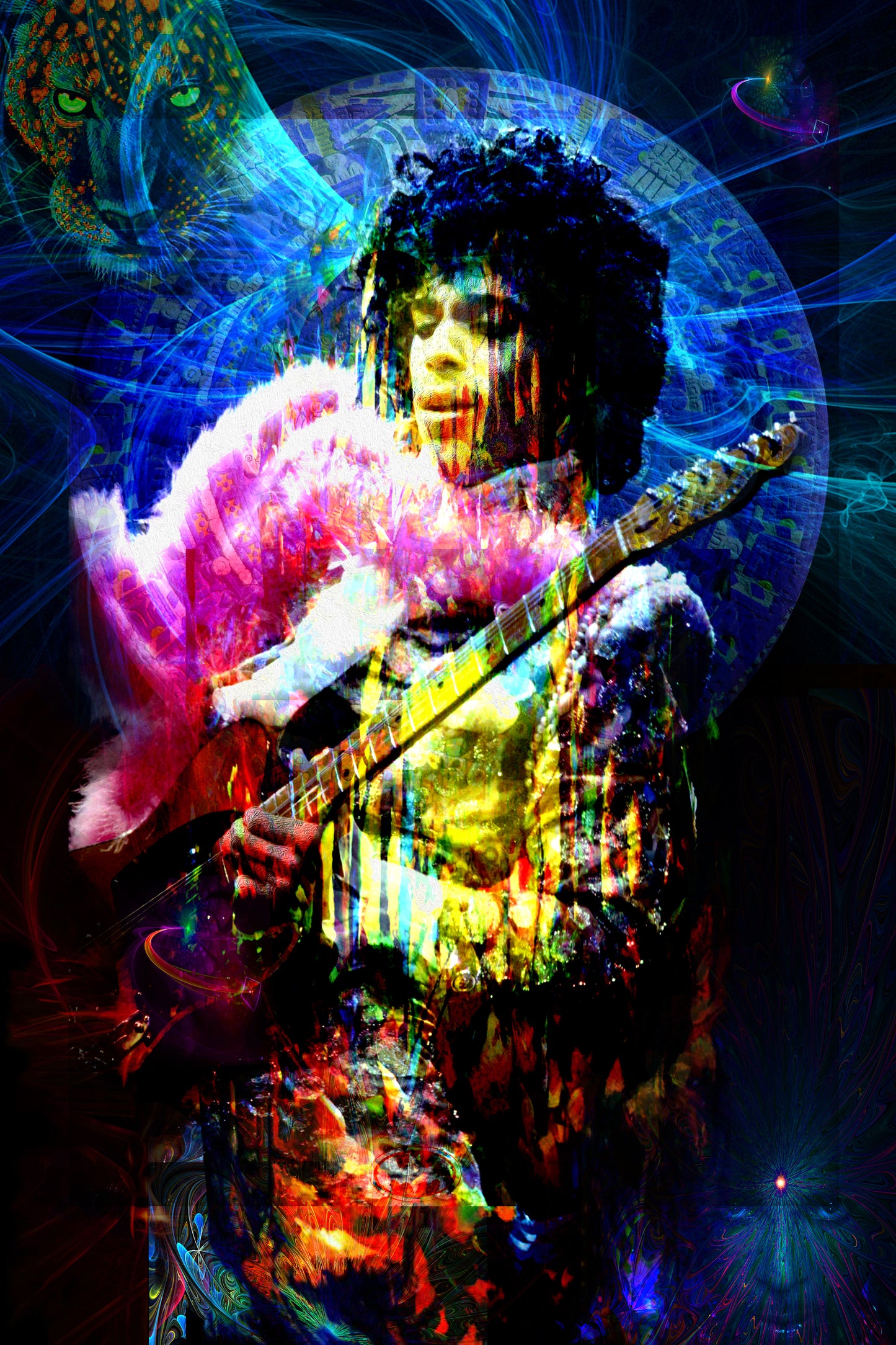 "PRINCE'S SOUL" MIX MEDIA ARTWORK ON CANVAS 24 x 36 Inches