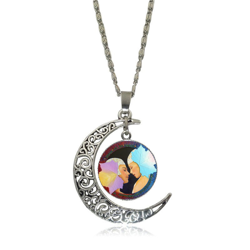 "ELEMENTAL LOVERS" ART JEWELRY NECKLACE