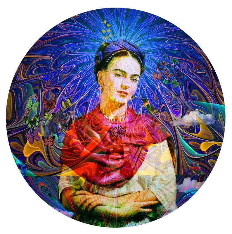 "FRIDA IN BLUE" ART JEWELRY NECKLACE